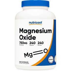 Nutricost Magnesium Oxide 750mg, 240 Capsules (2 Bottles) in Saudi Arabia