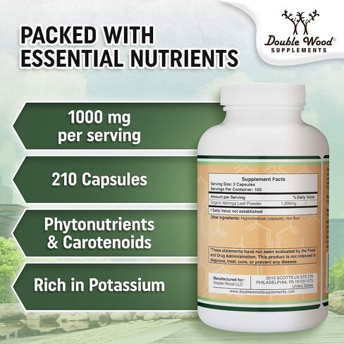 Lactation Supplement for Increased Breast Milk - Moringa Vegan Superfood for Breastfeeding Lactation Support (More Effective Than Lactation Cookies) for Breast Milk Supply Boost by Double Wood in Saudi Arabia