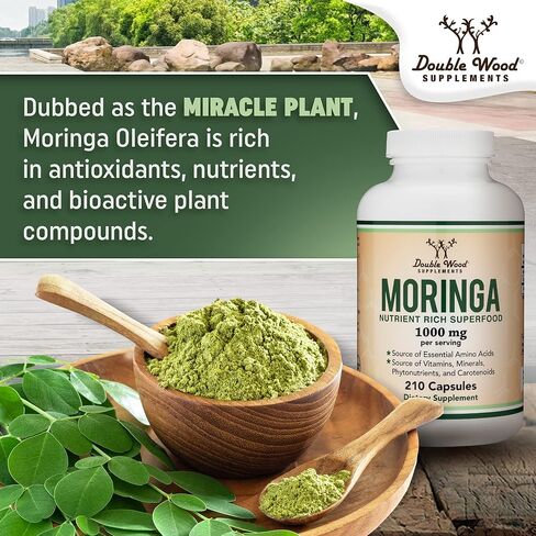 Lactation Supplement for Increased Breast Milk - Moringa Vegan Superfood for Breastfeeding Lactation Support (More Effective Than Lactation Cookies) for Breast Milk Supply Boost by Double Wood in Saudi Arabia