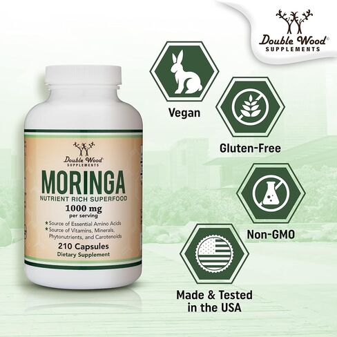 Lactation Supplement for Increased Breast Milk - Moringa Vegan Superfood for Breastfeeding Lactation Support (More Effective Than Lactation Cookies) for Breast Milk Supply Boost by Double Wood in Saudi Arabia
