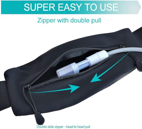 Large Pouch Peritoneal Dialysis PD Belt Pouch Peg G Catheter Holder Waist Band Accessories for Discreet Secure Feeding J Tube Women Men Black 25"-46" in Kuwait