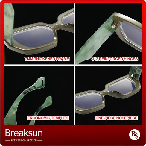 Breaksun Thick Frame Blue Light Glasses for Women Men Fashion Oversized Square Computer Gaming Eyeglasses in Saudi Arabia