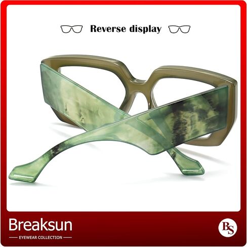 Breaksun Thick Frame Blue Light Glasses for Women Men Fashion Oversized Square Computer Gaming Eyeglasses in Saudi Arabia