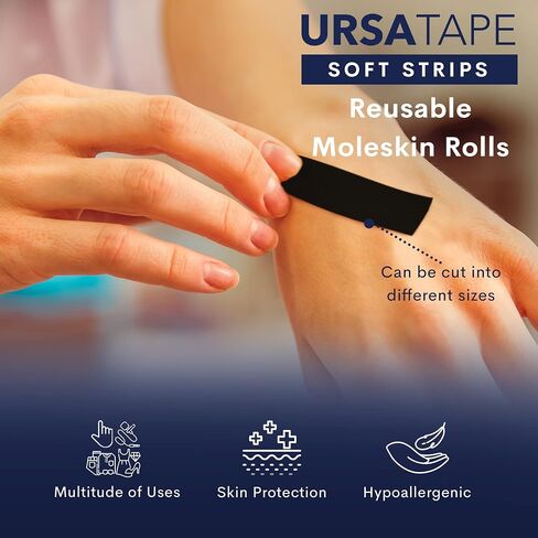 URSA Tape, Stretchy Moleskin Fabric Tape Roll, Heavy-Duty No-Residue Fashion Tape and Body Tape for Fabric, Shoes, Skin and More, Beige, 100x15 Centimeters (39 x 6 inches) in Kuwait