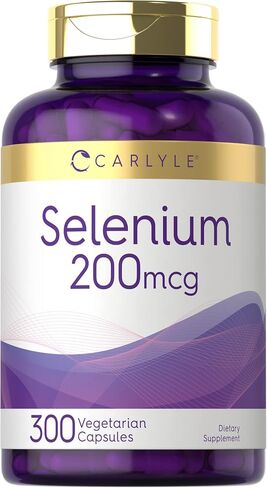 Yeast Free Selenium Supplement | 200mcg | 300 Capsules | Vegetarian, Non-GMO, and Gluten Free Mineral Formula | L-Selenomethionine | Value Size | by Carlyle in Kuwait