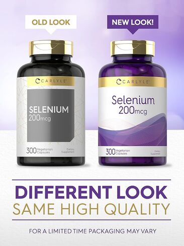 Yeast Free Selenium Supplement | 200mcg | 300 Capsules | Vegetarian, Non-GMO, and Gluten Free Mineral Formula | L-Selenomethionine | Value Size | by Carlyle in Kuwait