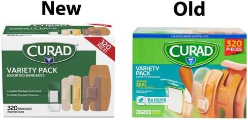 Curad Bulk Variety Pack Assorted Bandages, Flex-Fabric, Waterproof, Plastic, Knuckle, Heavy Duty Bandages (320Count) in Saudi Arabia