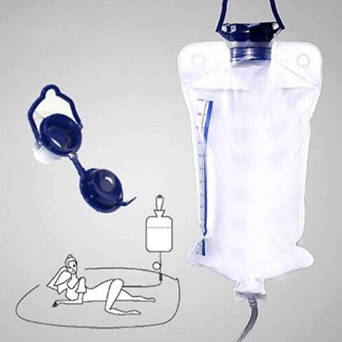 Reusable Home Enema Kit , 1200ML Enama Bag Kit for Colon Cleaning,Douche Bag Colon Douche Cleaner Body Detox Cleaning Kit-Including 1.8M Silicone Hose and 10 Soft Replacement Enema Tips in Saudi Arabia