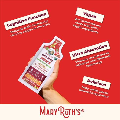 MaryRuth Organics Mens 40+ Vitamin Liquid Liposomal with Hormonal Support, Enhanced Absorption, Immune Support, Reproductive Health, Increase Energy Supplement, Sugar Free, 15.22oz, Pack of 1 in Saudi Arabia