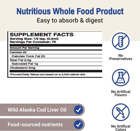 Green Pasture Fermented Cod Liver Oil Liquid, Unflavored, 6.1 Fl Oz in Kuwait