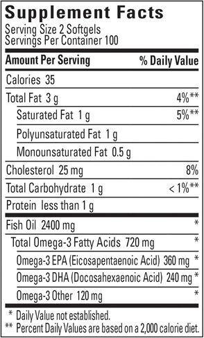 Burp-Less Fish Oil 1200 mg, 200 Softgels, Fish Oil Omega 3 Supplement For Heart Health in Saudi Arabia