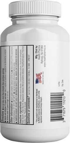 مساعد النوم الليلي من هيلث فارما، كبسولات ديفينهيدرامين HCL، 25 مجم (أزرق)، عدد 1000 in Kuwait