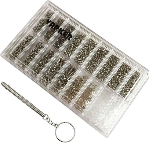 VAPKER 1000pcs Micro Eyeglass Sunglass Repair Screws, Nuts Assortment Stainless Steel Screws for Spectacles Watch with (Screwdriver) in Saudi Arabia