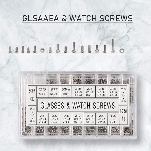 VAPKER 1000pcs Micro Eyeglass Sunglass Repair Screws, Nuts Assortment Stainless Steel Screws for Spectacles Watch with (Screwdriver) in Saudi Arabia