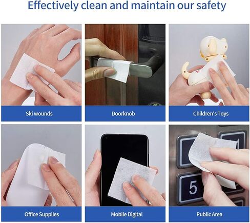 وسادات تحضير كحول، شرائح قطن كحول 75%، 100 قطعة من وسادات شاش الكحول ملفوفة بشكل فردي، ممسحة مبللة، 6 × 6 سم، 2.36 بوصة × 2.36 بوصة in Kuwait