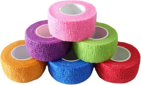 6 Pack 2" x 5 Yards Self Adhesive Bandage Wrap Breathable Cohesive Vet Wrap for Pets, Elastic Self-Adherent Tape for Sports, Wrist, Ankle (Mixed Colors) in Saudi Arabia