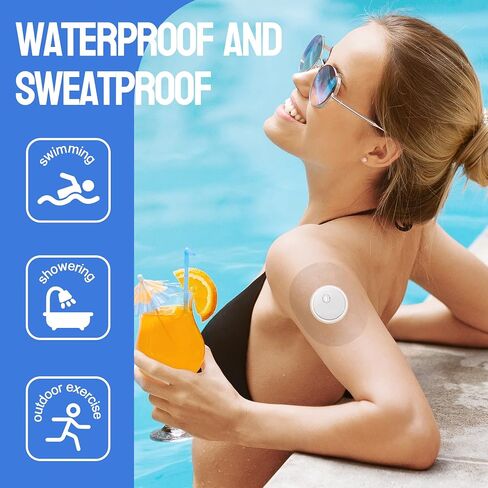 Eseige-Sensor Covers for Libre 2,3-50 Pack Waterproof Adhesive Patches - Latex Free and Transparent Tape to Protect The CGM in Kuwait