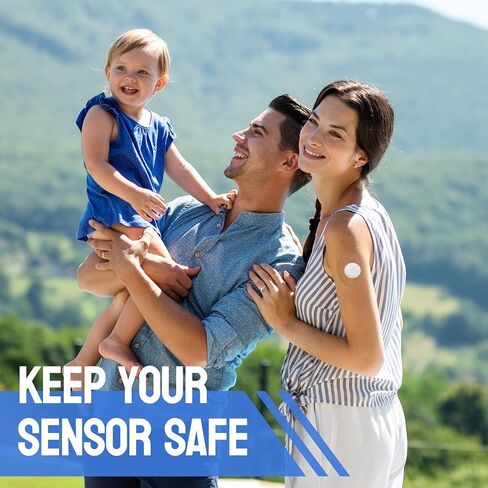 Eseige-Sensor Covers for Libre 2,3-50 Pack Waterproof Adhesive Patches - Latex Free and Transparent Tape to Protect The CGM in Kuwait