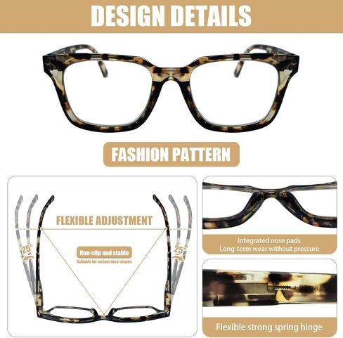 QianDanS نظارات القراءة الرجعية الضوء الأزرق حجب النظارات مع مفصلات الربيع للكمبيوتر والقراءة والألعاب والهواتف نظارات in Kuwait