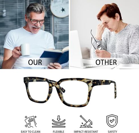 QianDanS نظارات القراءة الرجعية الضوء الأزرق حجب النظارات مع مفصلات الربيع للكمبيوتر والقراءة والألعاب والهواتف نظارات in Kuwait