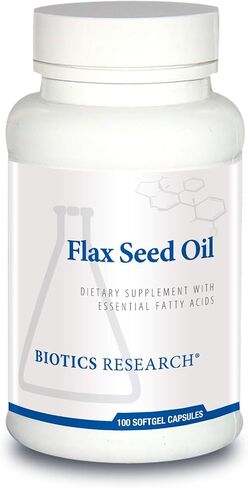 زيت بذور الكتان من BIOTICS Research، تحتوي كل كبسولة على 1000 من زيت بذور الكتان النقي. معصور على البارد من بذور الكتان العضوية المعتمدة. صحة القلب. 100 كبسولة هلامية in Saudi Arabia