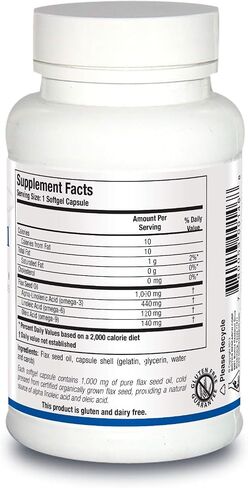 زيت بذور الكتان من BIOTICS Research، تحتوي كل كبسولة على 1000 من زيت بذور الكتان النقي. معصور على البارد من بذور الكتان العضوية المعتمدة. صحة القلب. 100 كبسولة هلامية in Saudi Arabia