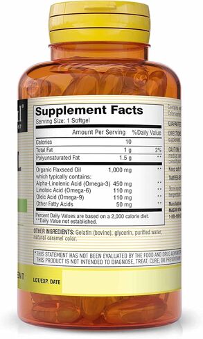 Mason Vitamins Flax Seed Oil 1000mg - 100 Softgels in Saudi Arabia