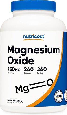 Nutricost Magnesium Oxide 750mg, 240 Capsules (2 Bottles) in Saudi Arabia