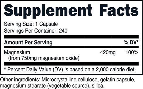 Nutricost Magnesium Oxide 750mg, 240 Capsules (2 Bottles) in Saudi Arabia