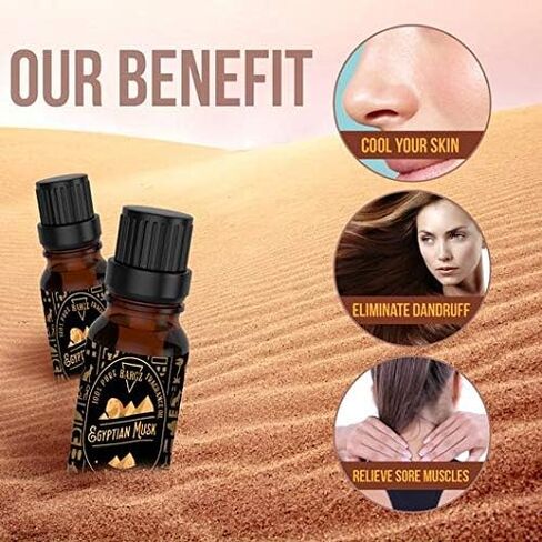 زيت المسك المصري [رائحة الاسترخاء] - زجاجة كهرمان زجاجية عضوية نقية وعلاجية فرنسية للموزع in Kuwait