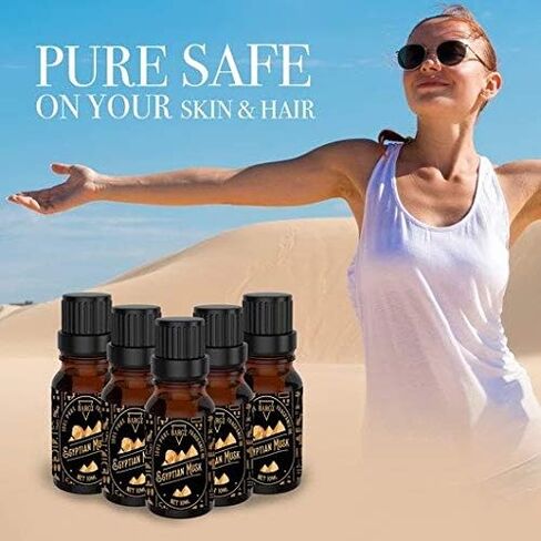 زيت المسك المصري [رائحة الاسترخاء] - زجاجة كهرمان زجاجية عضوية نقية وعلاجية فرنسية للموزع in Kuwait