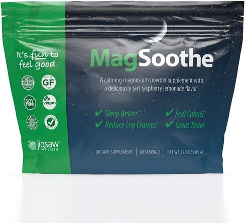حزم المكملات الغذائية من مسحوق المغنيسيوم المهدئ من Jigsaw Health MagSoothe، 60 حصة in Kuwait