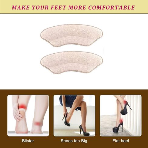 Premium Heel Pads for Shoes Too Big, Self-Adhesive Heel Inserts for Women&Men, Heel Grips to Improve Shoe Fit and Comfort, Heel Protectors to Prevent Pain Blisters Calluses (2 Pairs) in Kuwait