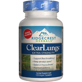 RidgeCrest Herbals ClearLungs قوة إضافية، مزيل احتقان عشبي، 60 كبسولة نباتية in Kuwait