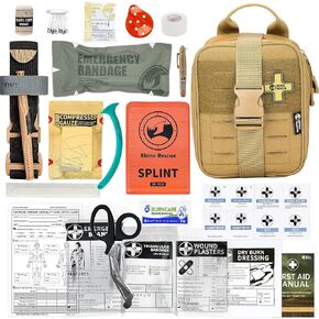 RHINO RESCUE IFAK مجموعة الإسعافات الأولية للصدمات الحقيبة الطبية للسيارة والسفر والمشي لمسافات طويلة (أسود) in Kuwait