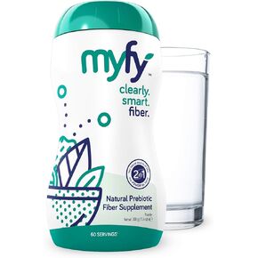 MyFy Natural Prebiotic Fiber Supplement Powder - Clear, Soluble, Daily Digestive Support for Gut Health & Regularity - Non-GMO, Taste-Free, Sugar-Free, Gluten-Free - 10.6oz (60 Servings) in Saudi Arabia