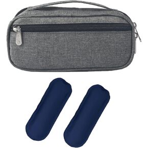 Goldwheat Insulin Cooler Travel Case with 2 Ice Packs Diabetes Medication Organizer Bag Medical Insulation Cooler