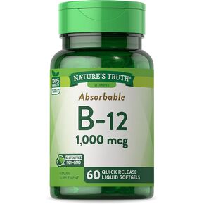 Nature's Truth Vitamin B12 | 1000 mcg | 60 Softgels | Non-GMO & Gluten Free Supplement in Saudi Arabia