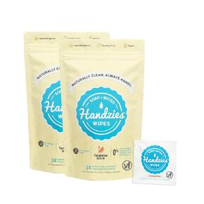 Natural Soap and Water Hand Wipes, Individually Packaged, Alcohol Free, Hypoallergenic, Tangerine Scent, 18 singles in Saudi Arabia