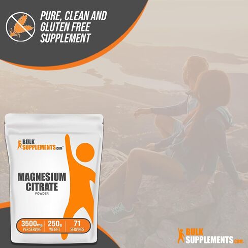 BulkSupplements.com مسحوق سيترات المغنيسيوم - مكمل المغنيسيوم، ملين سيترات المغنيسيوم، سيترات المغنيسيوم 400 ملغ - سيترات المغنيسيوم النقي، خالي من الغلوتين - 3500 ملغ لكل وجبة، 1 كجم (2.2 رطل) in Saudi Arabia