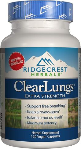 RidgeCrest Herbals ClearLungs قوة إضافية، مزيل احتقان عشبي، 60 كبسولة نباتية in Kuwait