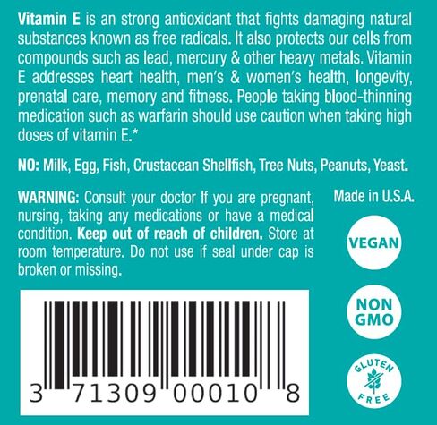 سافريل فيتامين E 400 وحدة دولية، 240 كبسولة هلامية - خالية من الغلوتين، غير معدلة وراثيًا in Kuwait