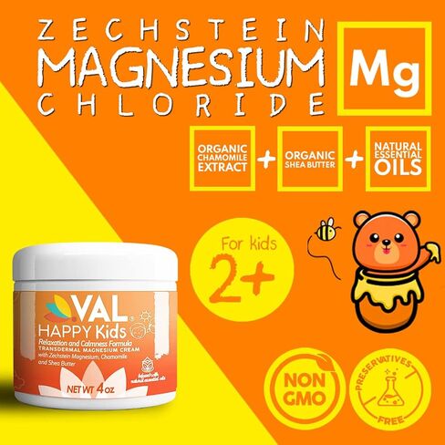 VAL Magnesium for Kids Roll-on Applicator, Relaxation Formula for Children, Zechstein Magnesium Chloride, Chamomile, Shea Butter and Natural Essential Oils to Help Kids Sleep, Support Balanced Mood in Saudi Arabia