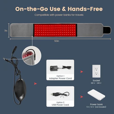 حزام العلاج بالضوء الأحمر - Eazfy بالقرب من العلاج بالأشعة تحت الحمراء والعلاج بالضوء الأحمر للجسم مع نبض ومؤقت لتخفيف آلام العضلات والكتف الخلفي والخصر كهدية للنساء والرجال in Kuwait