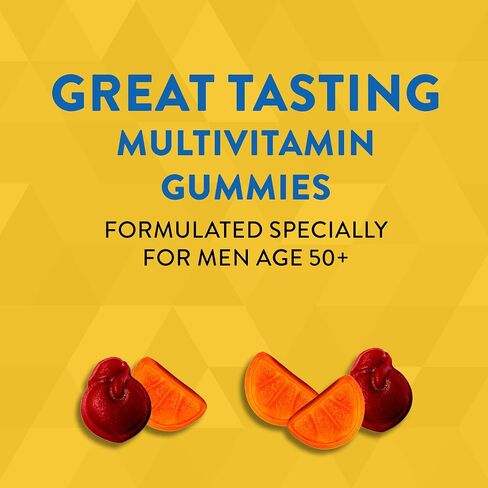 Nature's Way Alive! Men’s 50+ Daily Gummy Multivitamins, Supports Healthy Brain, Eyes, Heart*, B-Vitamins, Gluten-Free, Vegetarian, Fruit Flavored, 60 Gummies (Packaging May Vary) in Kuwait