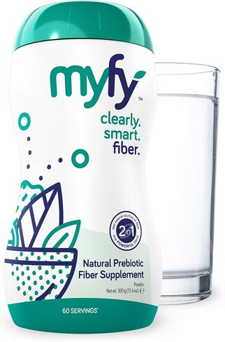 MyFy Natural Prebiotic Fiber Supplement Powder - Clear, Soluble, Daily Digestive Support for Gut Health & Regularity - Non-GMO, Taste-Free, Sugar-Free, Gluten-Free - 10.6oz (60 Servings) in Saudi Arabia