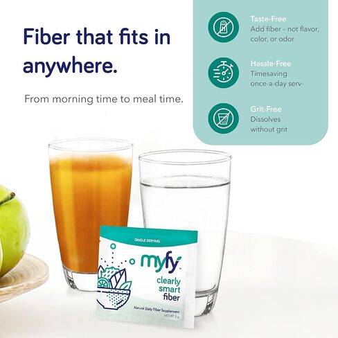 MyFy Natural Prebiotic Fiber Supplement Powder - Clear, Soluble, Daily Digestive Support for Gut Health & Regularity - Non-GMO, Taste-Free, Sugar-Free, Gluten-Free - 10.6oz (60 Servings) in Saudi Arabia