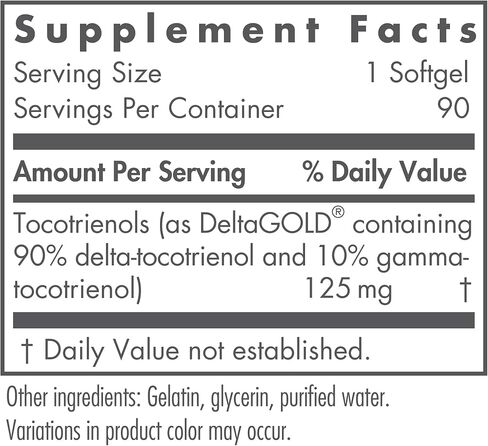 Nutricology Delta-Fraction Tocotrienols 125 mg - Vitamin E, Heart/Brain - 90 Softgels in Saudi Arabia