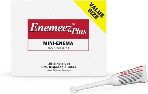 Enemeez Plus Mini Enema, 283mg Docusate Sodium and 20 mg Benzocaine Mini Enema, Constipation Relief, 30 Count in Kuwait