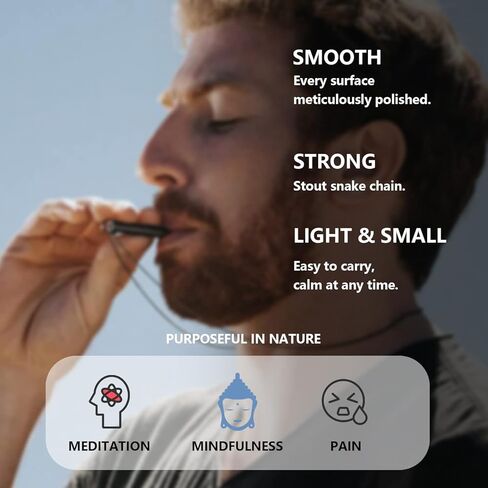 Mindful Breathing Necklace/Whistle and Velvet Bag & Brush, Anxiety Necklace for Stress Relief, Meditation Gifts, Calming Down Tool, Breathing Exercises in Kuwait